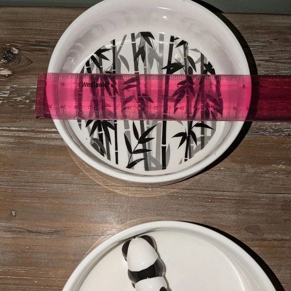 Honest Goods Double Diner 3D Panda Ceramic Bowl Set, 2 Cups - Picture 12 of 13